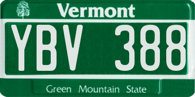 VT license plate YBV388