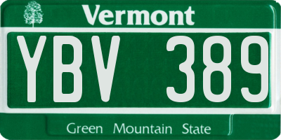 VT license plate YBV389