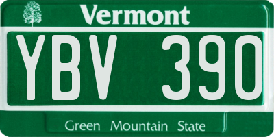 VT license plate YBV390