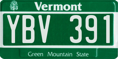 VT license plate YBV391