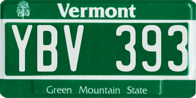 VT license plate YBV393