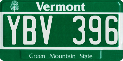 VT license plate YBV396