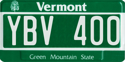 VT license plate YBV400