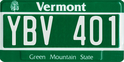 VT license plate YBV401