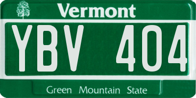 VT license plate YBV404