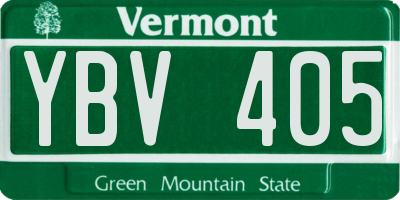 VT license plate YBV405