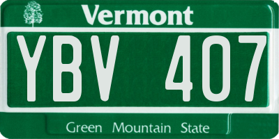 VT license plate YBV407