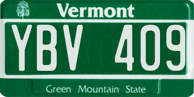 VT license plate YBV409