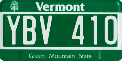 VT license plate YBV410