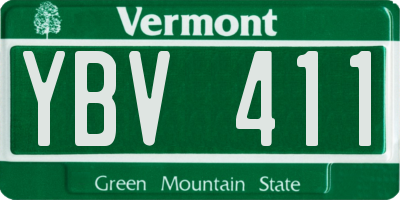 VT license plate YBV411