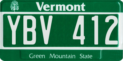 VT license plate YBV412