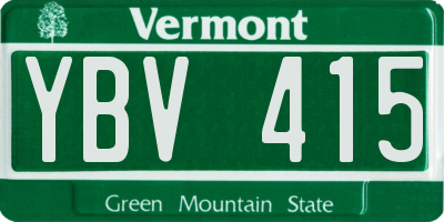 VT license plate YBV415