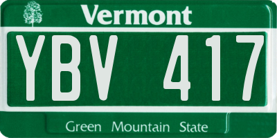 VT license plate YBV417