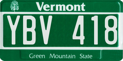 VT license plate YBV418
