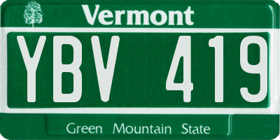 VT license plate YBV419