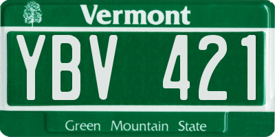 VT license plate YBV421