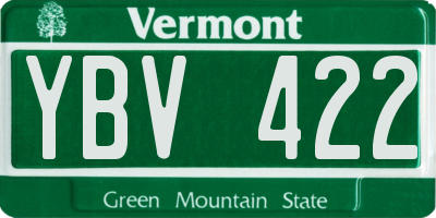 VT license plate YBV422