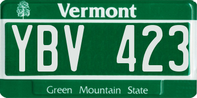 VT license plate YBV423