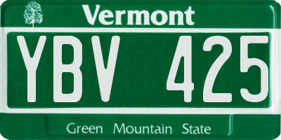 VT license plate YBV425