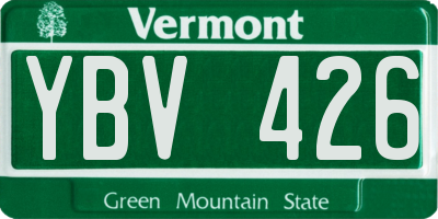 VT license plate YBV426