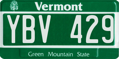 VT license plate YBV429