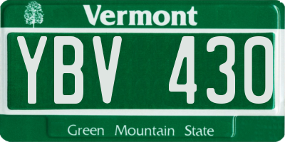 VT license plate YBV430