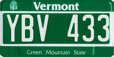 VT license plate YBV433