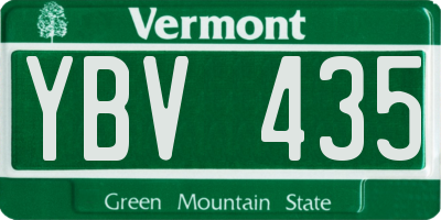 VT license plate YBV435