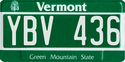 VT license plate YBV436