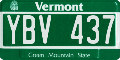 VT license plate YBV437