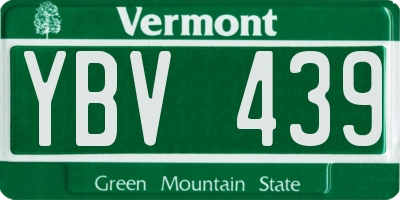 VT license plate YBV439