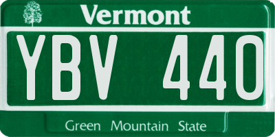 VT license plate YBV440