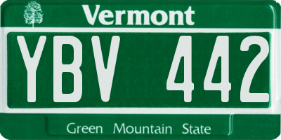 VT license plate YBV442