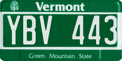 VT license plate YBV443