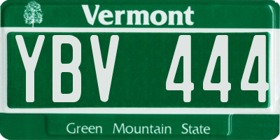 VT license plate YBV444