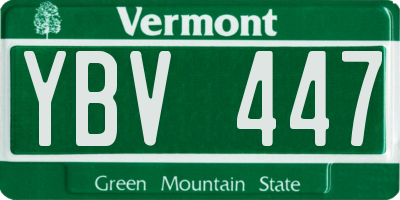 VT license plate YBV447
