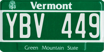 VT license plate YBV449