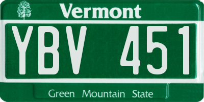 VT license plate YBV451