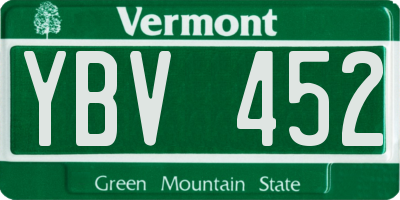 VT license plate YBV452