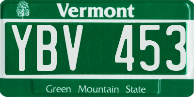 VT license plate YBV453