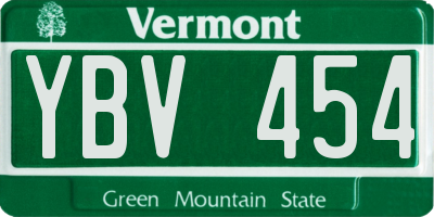 VT license plate YBV454
