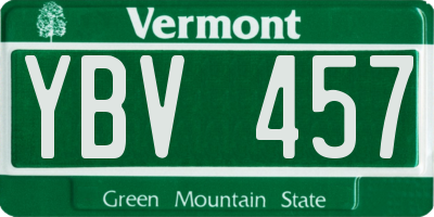 VT license plate YBV457