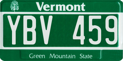 VT license plate YBV459