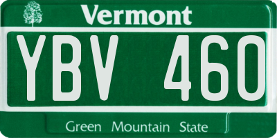 VT license plate YBV460