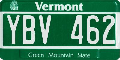 VT license plate YBV462