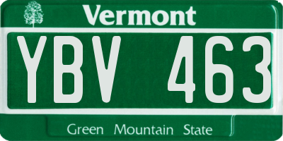 VT license plate YBV463