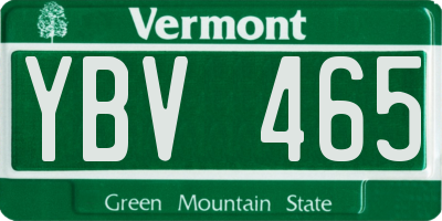 VT license plate YBV465