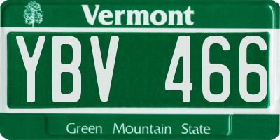 VT license plate YBV466