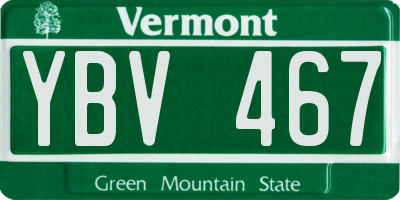 VT license plate YBV467