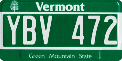 VT license plate YBV472